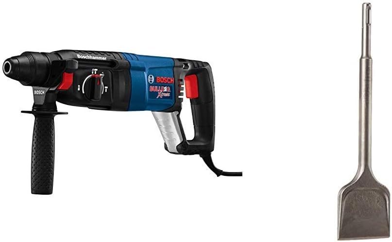 BOSCH 11255VSR Bulldog Xtreme - 8 Amp 1 Inch Corded Variable Speed Sds-Plus Concrete/Masonry Rotary Hammer Power Drill with Carrying Case, Blue