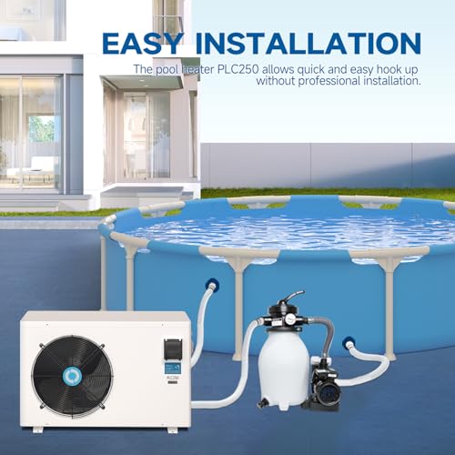 Swimming Pool Heat Pump, Pool Heater for In-Ground and Above Ground Pools, Max Output 37960BTU, Electric Heater Pump for Pools