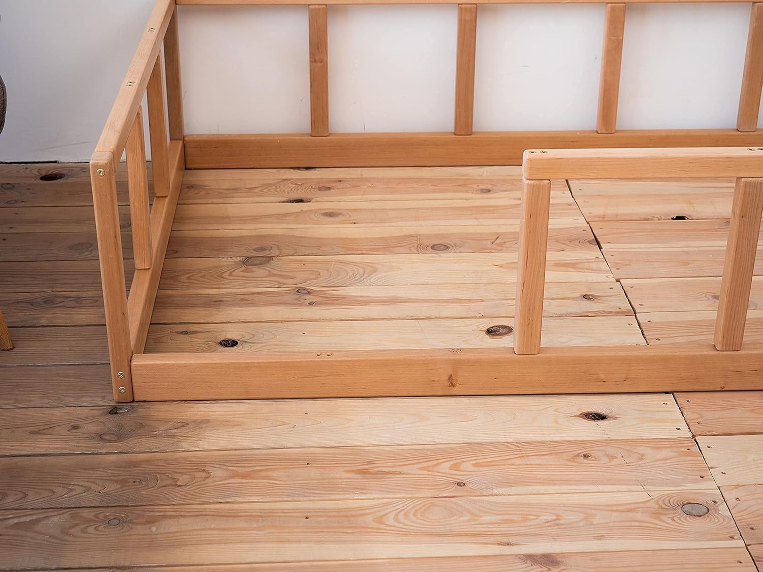 BUSYWOOD Platform Bed for Nursery - Bedroom Furniture for Toddlers - Montessori Floor Bed in Playroom for Boy and Girl (Model 10