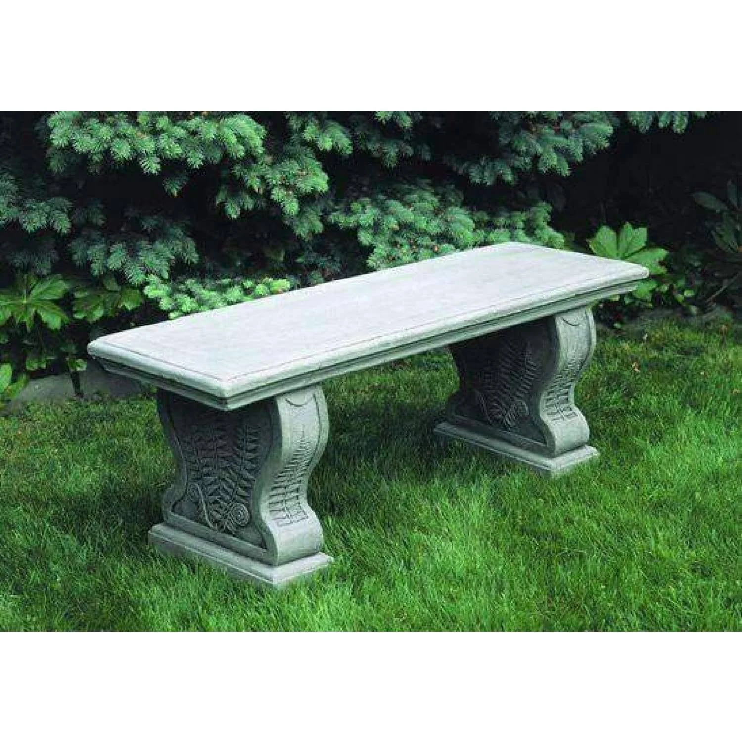 Campania International Straight Woodland Ferns Bench - Brown Stone