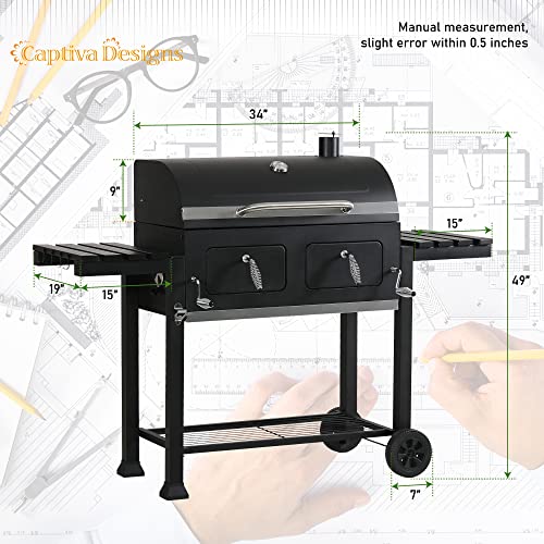Captiva Designs Extra Large Charcoal BBQ Grill with Oversize Cooking Area(794 sq.in.)