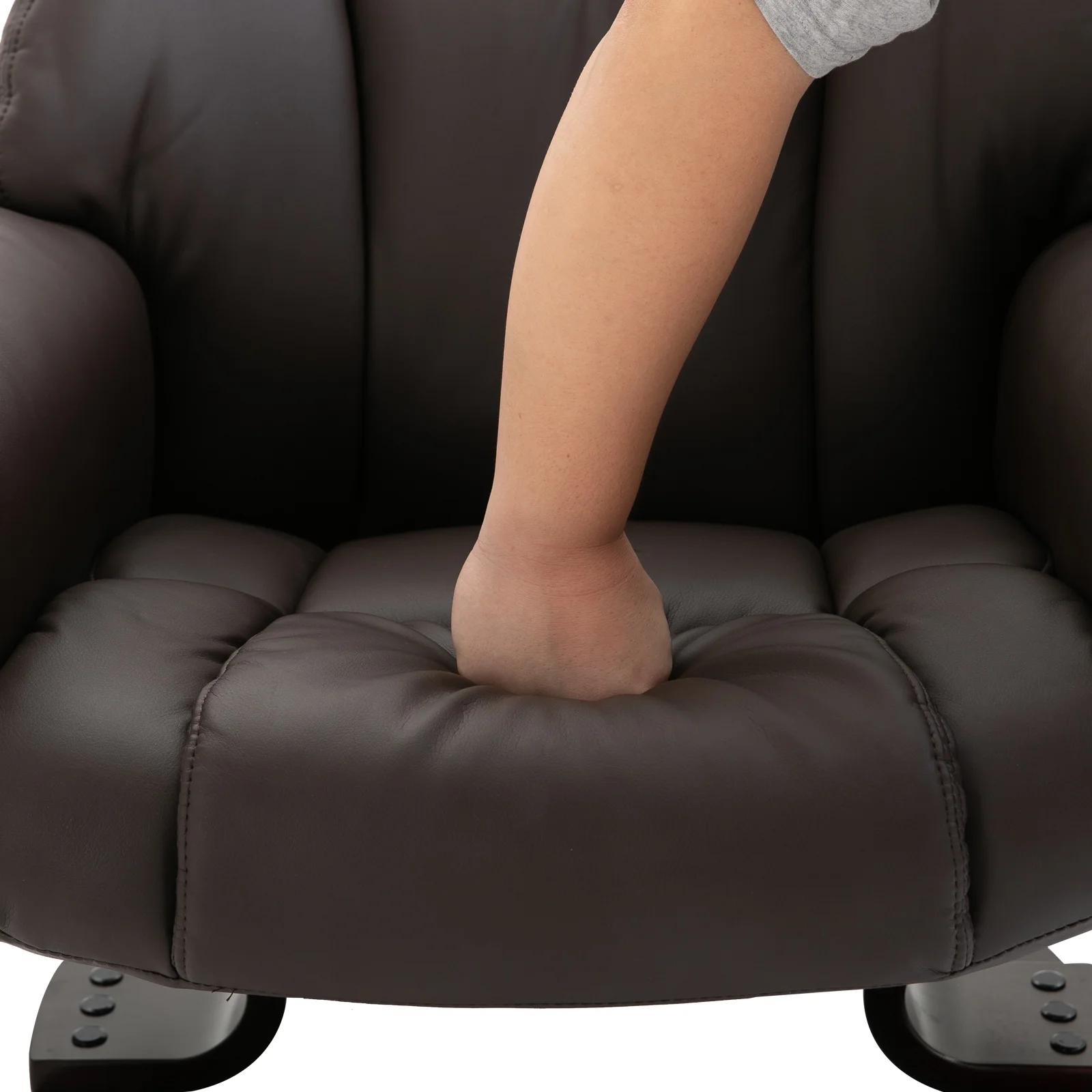 HOMCOM Massage Recliner Chair with Footrest, 10 Vibration Levels, Faux Leather, Brown