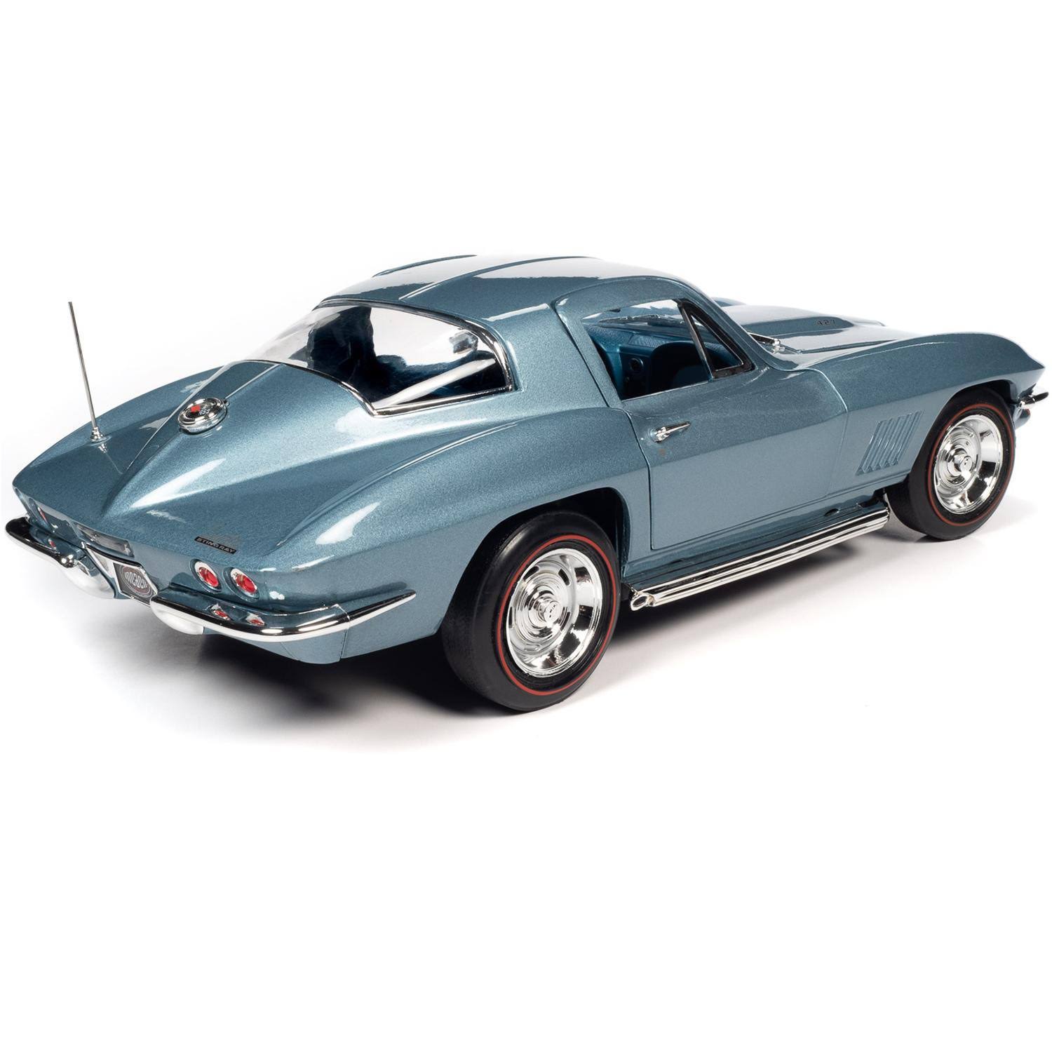 1967 Chevrolet Corvette 427 Hardtop Elkhart Blue Metallic with Blue Interior (MCACN) 1/18 Diecast Model Car by Autoworld