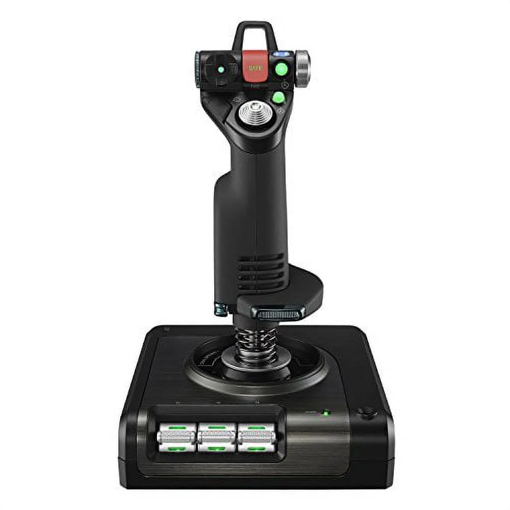 Logitech G Saitek X52 Pro Flight Control System, Controller and Joystick Simulator, LCD Display, Illuminated Buttons, 2xUSB, PC - Black/Silver