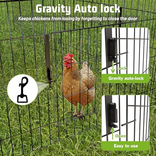 Large Metal Chicken Coop with Run,9.8×13.1×6.6ft Walk-in Poultry Cage
