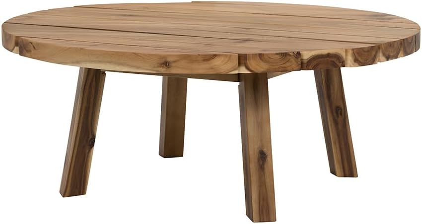 D35.6x14.6 Coffee Table, Durable Solid Acacia Wood