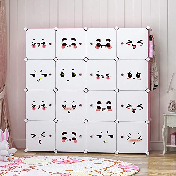 YOZO Cube Storage Organzier Portable Closet Wardrobe Bedroom Dresser (71x14x71 inches) Portable Closet Cube Shelf Armoire Pantry Cabinet, 25 Cubes
