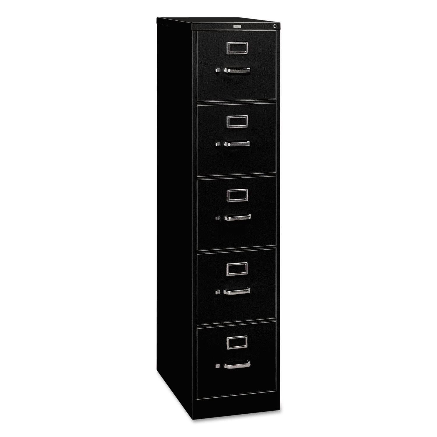 HON 310 Series Vertical 5 Drawer Letter File Cabinet in Black