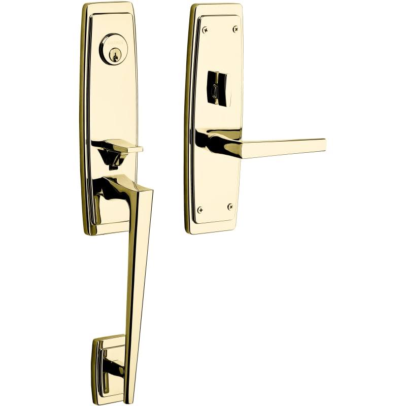 Baldwin 85396003LFD Estate Palm Springs Full Dummy Handleset for Left Handed Doors Polished Brass Lifetime Finish