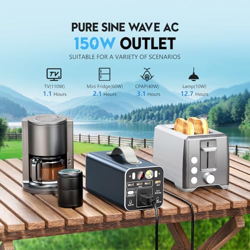 300W Portable Power Station, 299.7Wh Power Bank with AC Outlet, Dual Way 65W PD/USB-C Port, Laptop Charger Battery Pack Power Supply