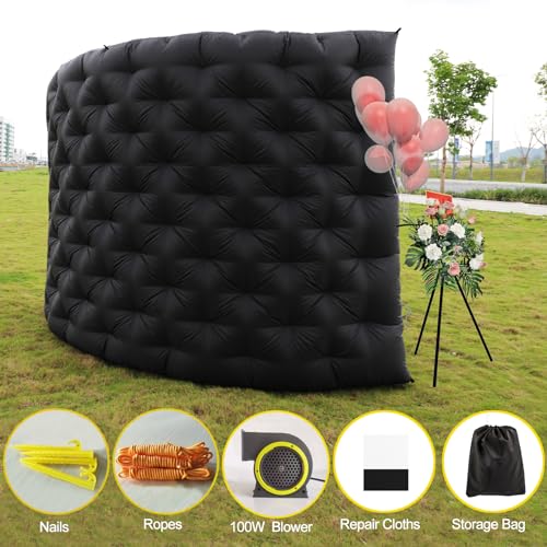 White Inflatable Photo Booth Wall with Led Lights(16 Colors Changing), Inflatable Tent(8.3x4x8.3 ft) Inner Air Blower for Parties Anniversary Events