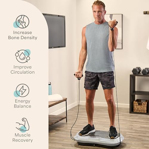 Lifepro Waver Vibration Plate Exercise Machine – High-Intensity Vibration for Muscle Activation, Full-Body Workout Vibrating Platform with Loop Bands