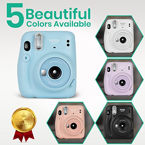 Fujifilm Instax Mini 11 Camera with Fujifilm Instant Mini Film (60 Sheets) Bundle with Deals Number One Accessories Including Carrying Case