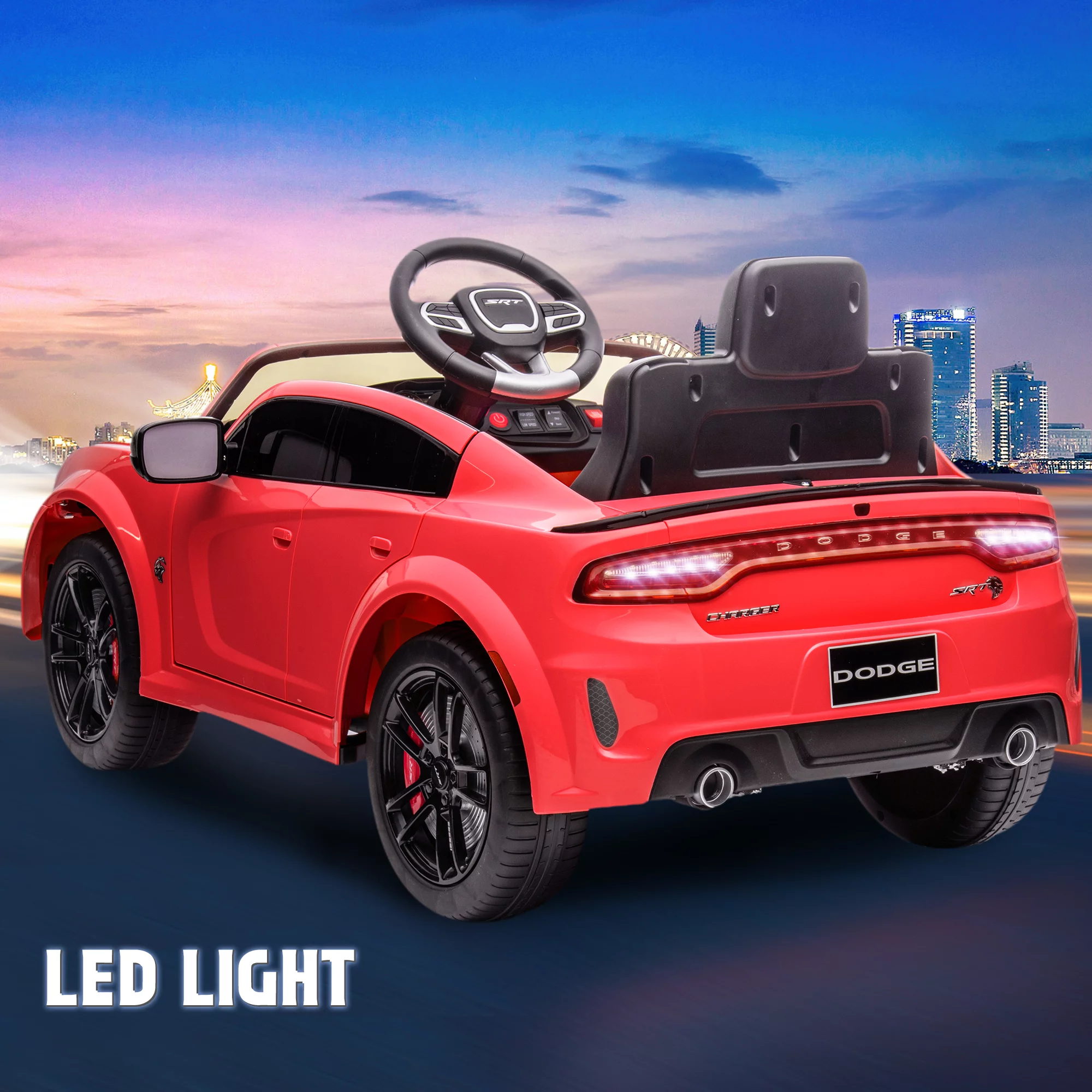 Dodge Charger Electric Ride on Car Toys for Girls, 12V Battery Powered Ride On Toys with Parent Remote Control