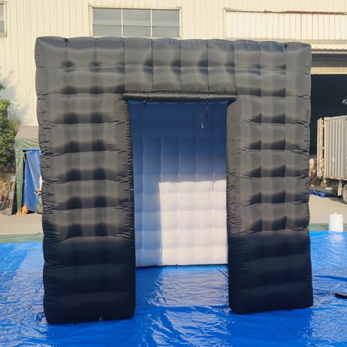 SAYOK Portable Inflatable Photo Booth Enclosure (White, Two Doors, 8.2x8.2x8.2ft), Photo Booth Tent with Air Blower and Remote Controller