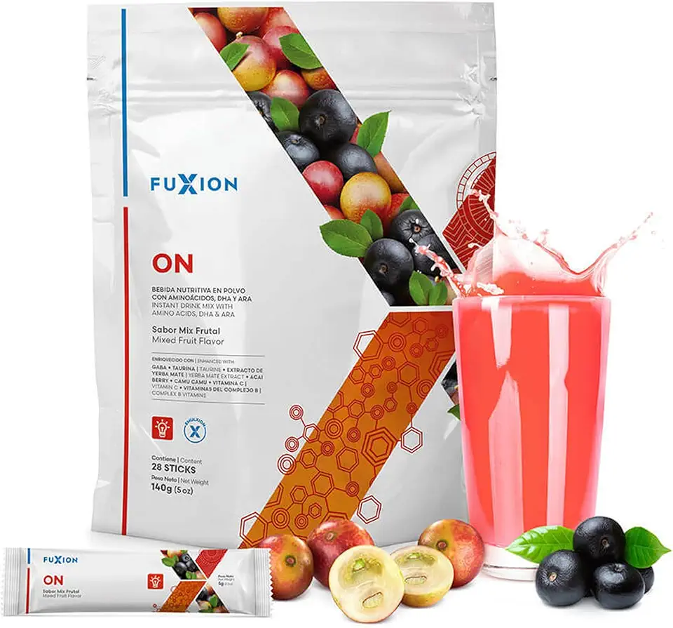 FloBaz FuXion On - Invigorating Drink That Helps Improve Brain Nutrition and stimulates functionality - 28 Sticks (1-2 Daily) - Kansas Nuitrition