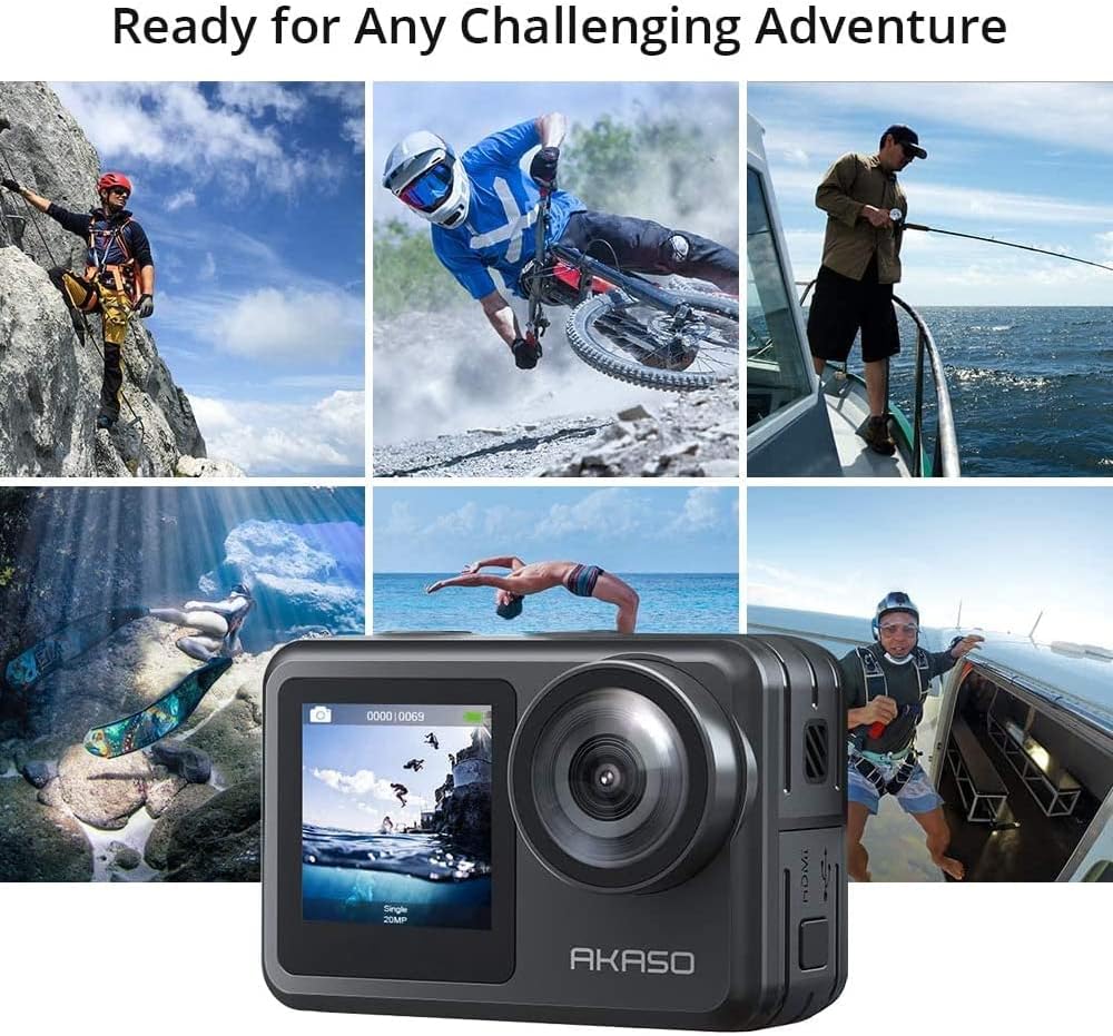AKASO Brave 7 LE 4K30FPS 20MP WiFi Action Camera with Touch Screen EIS 2.0 Zoom Remote Control 131 Feet Waterproof Camera Support External Microphone