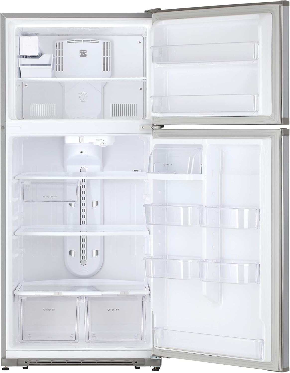 Kenmore 30 Top-Freezer Refrigerator with Ice Maker and 18 Cubic Ft. Total Capacity, Stainless Steel