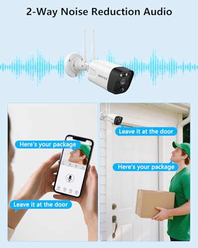 2-Way Audio & PIR Detection Dual Antennas Outdoor Wireless Security Camera System 5.5MP Wi-Fi Video Surveillance DVR System