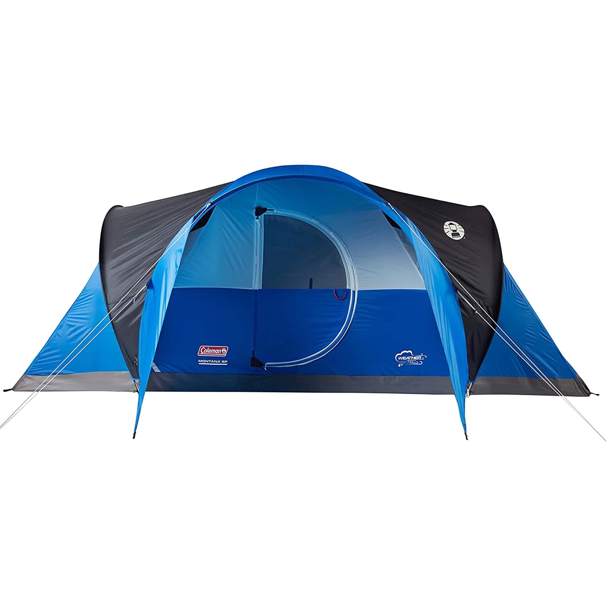 Coleman Montana Spacious 8 Person Cabin Camping Tent w/ Hinged Door, Blue