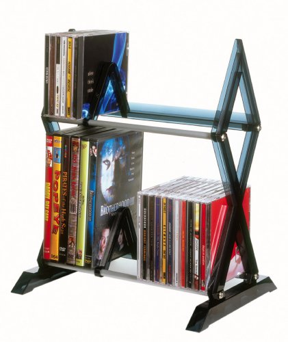 Atlantic Element Media Storage Rack - Holds Up to 230 CDs or 150 DVDs & Summit Media Storage Cabinet – Protects & Organizes Prized Music, Movie