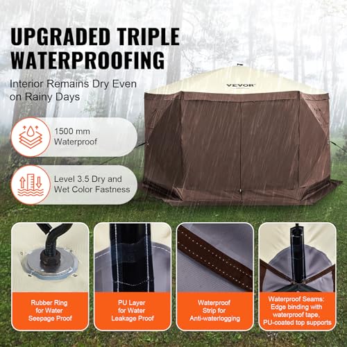 VEVOR Pop Up Gazebo Screen Tent, Pop-Up Instant Gazebo Tents with Mosquito Netting Outdoor Canopy