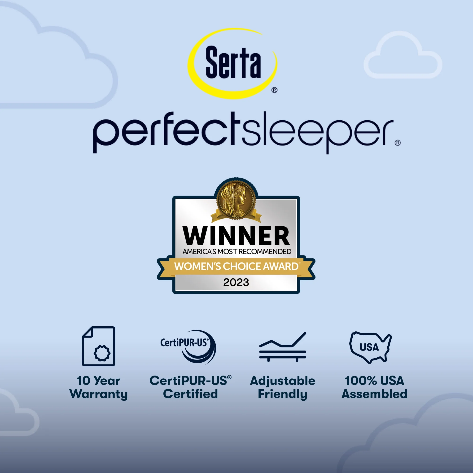 Serta Perfect Sleeper Nurture Night 13.5" Medium Mattress -Twin XL - Innerspring; Fiberglass-Free