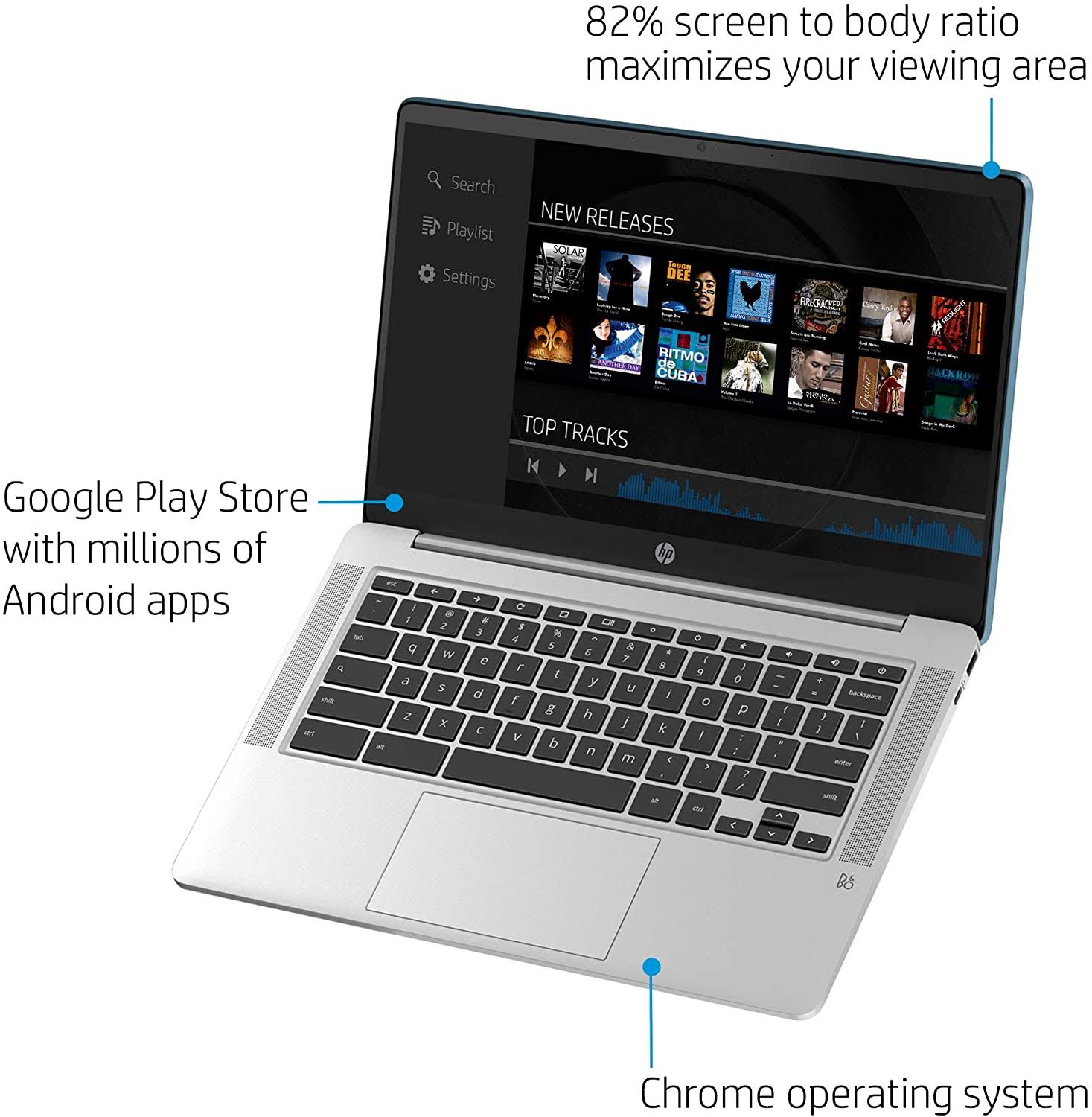 HP Chromebook 14x22 HD N4000 4 32GB eMMC Forest Teal 14a-na0070nr W10