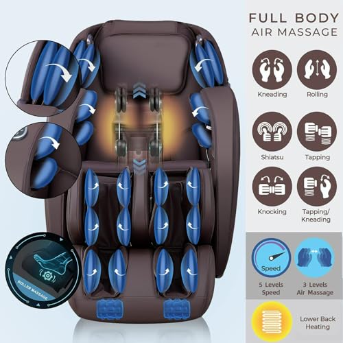 iRest 2025 SL Track Massage Chair Recliner, Full Body Massage Chair with Zero Gravity, Bluetooth Speaker, Airbags, Heating, and Foot Massage