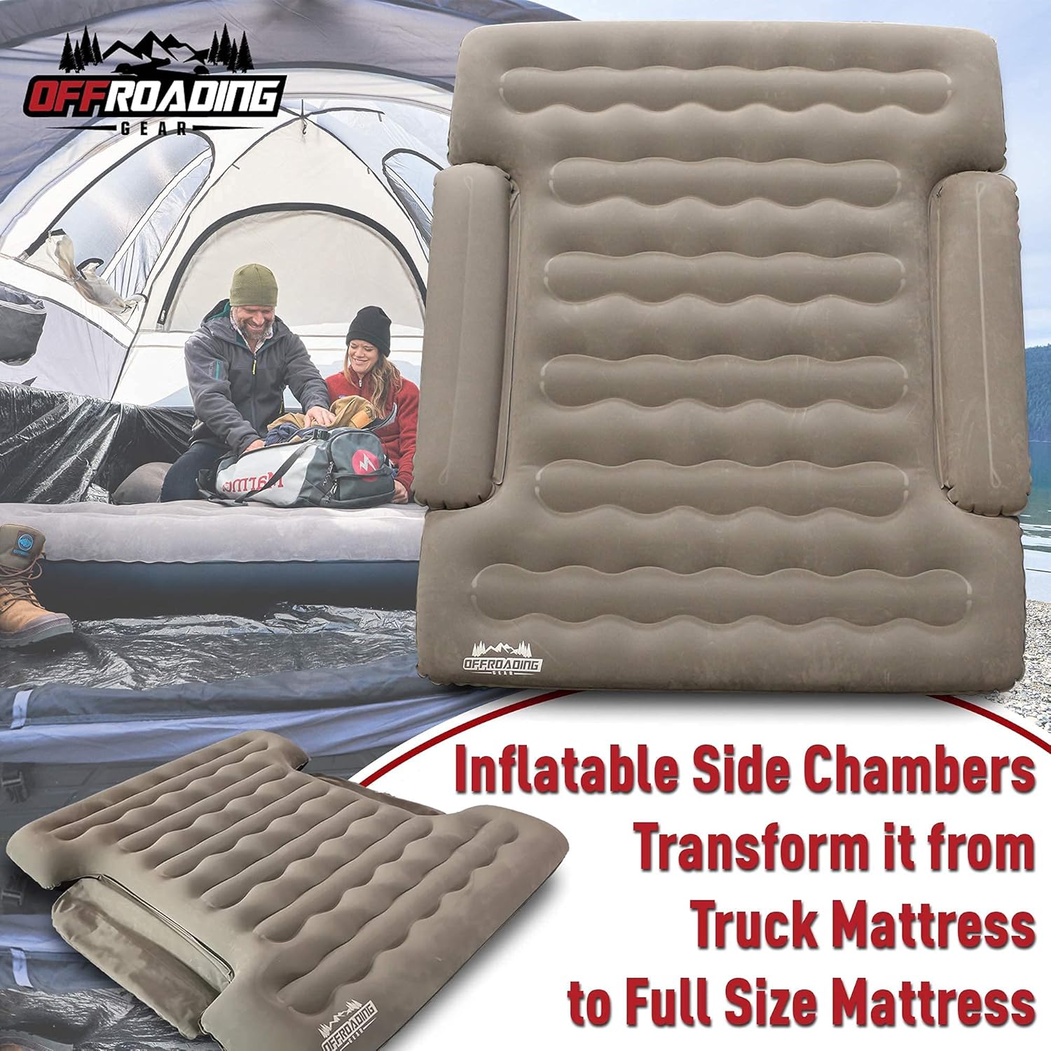 Truck Bed Inflatable Air Mattress, 6 to 6.5 ft Box | Converts to Full Double | F150, Ram, Sierra, Silverado