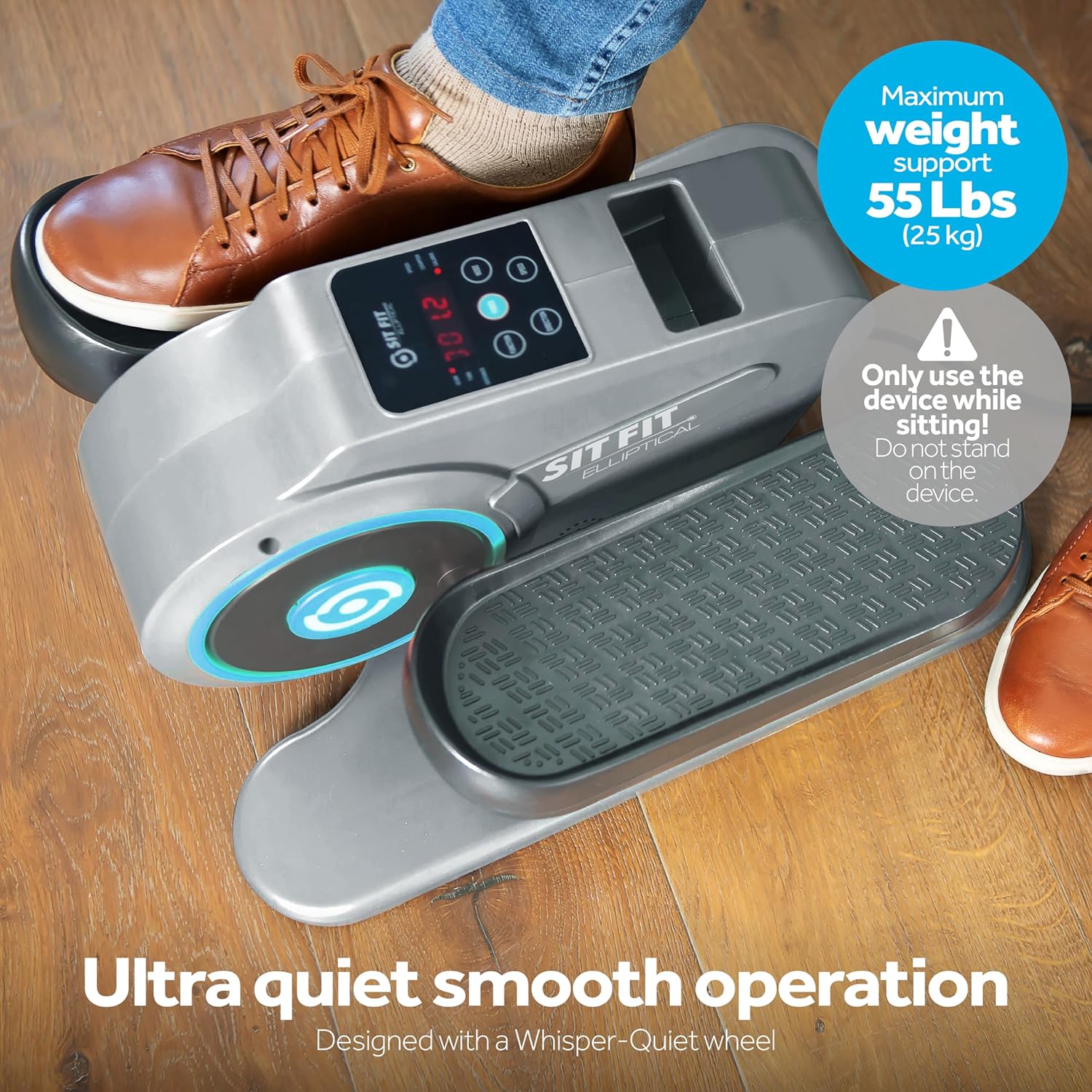 SITFIT Leg Exerciser While Sitting for Seniors, Under Desk Elliptical Machine, Leg Exercise Machine