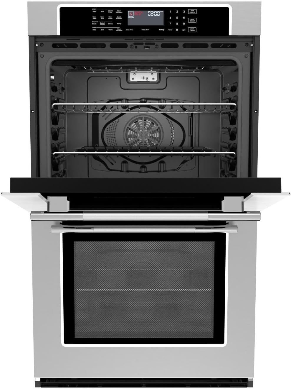 Empava 30" Electric Double Wall Oven Air Fryer Combo Convection Oven Built-in 10 Cooking Functions with LED Digital Display Convection Fan Touch