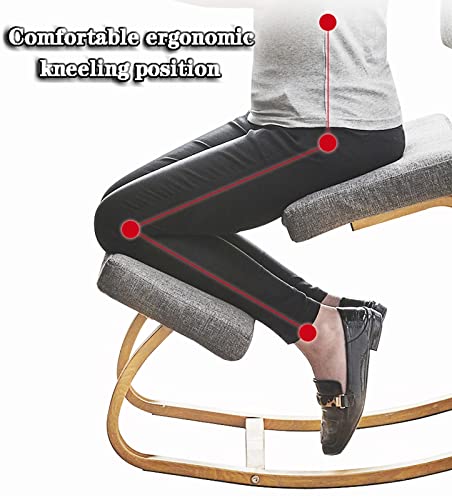 Kneeling Chair with Back Support, Ergonomic Rocking Kneeling Chair for Office and Home, Posture Corrective Seat for Adults Child and Elder