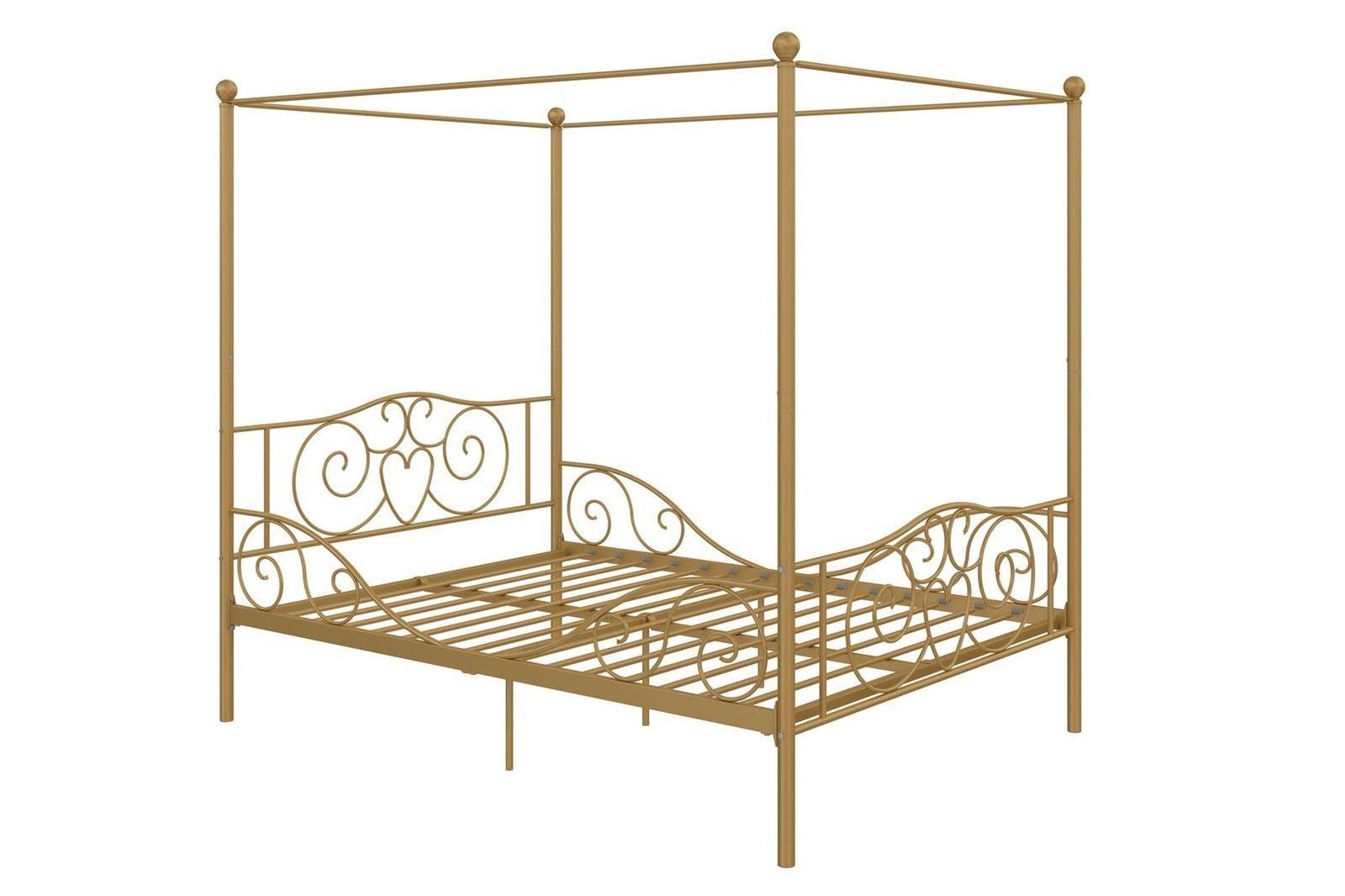 DHP Canopy Metal Bed, Full Size Frame, Gold