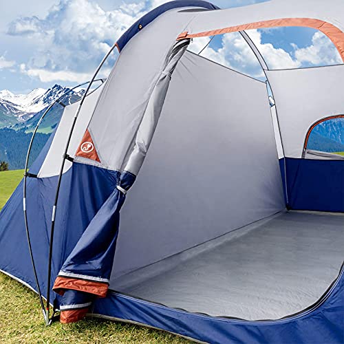 CAMPROS CP Tent 9 Person Camping Tents, 2 Room Water Resistant Family Tent with Top Rainfly, 4 Large Mesh Windows, Double Layer, Easy Set Up