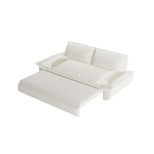 70.1" Futon Sofa Bed Queen Size, Pull Out Bed, 3-in-1 Convertible Sleeper Sofa with 2 Soft Pillows, Modern Velvet Futon Couch for Living Room