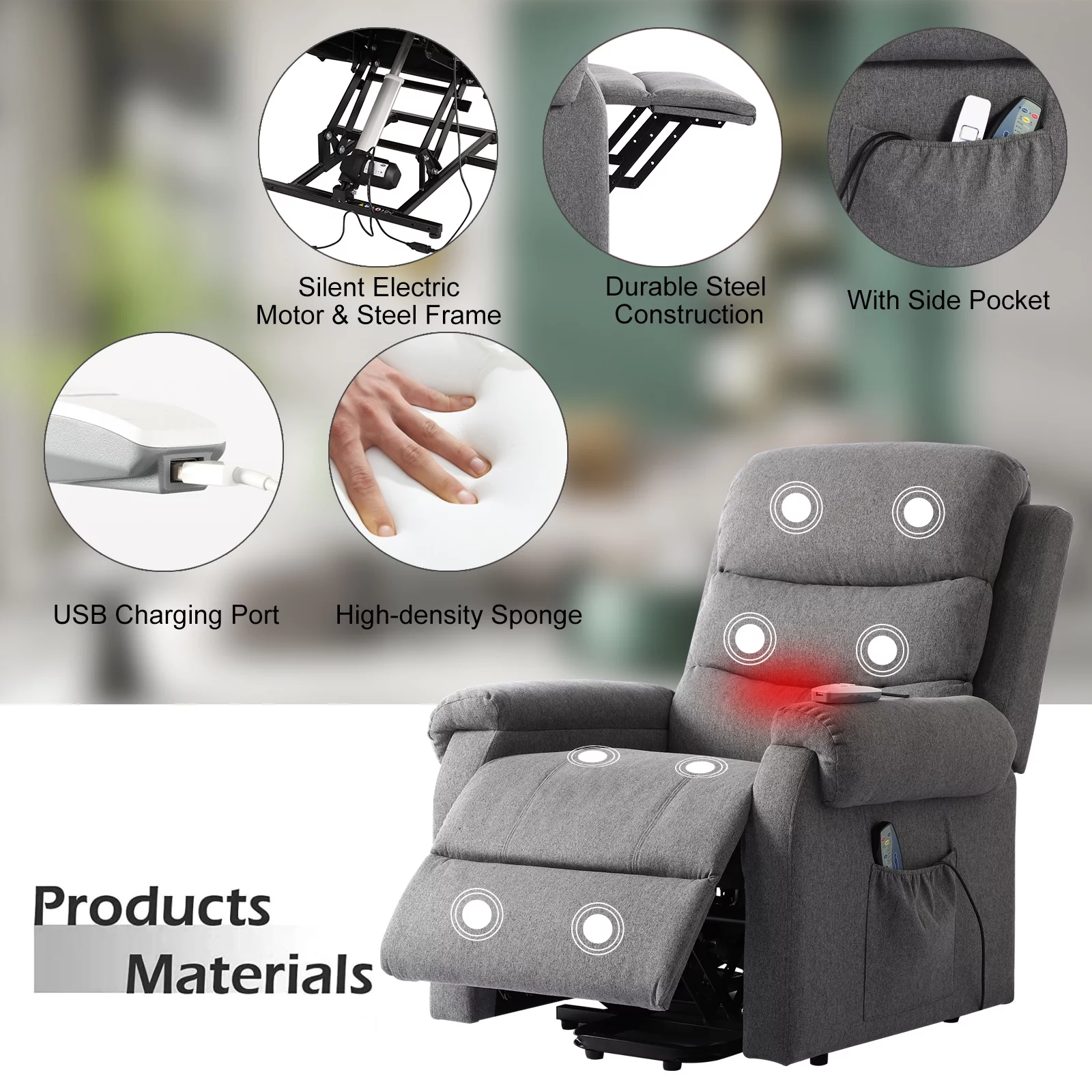 IPKIG Power Lift Chairs Recliners for Elderly, Power Recliner Chair