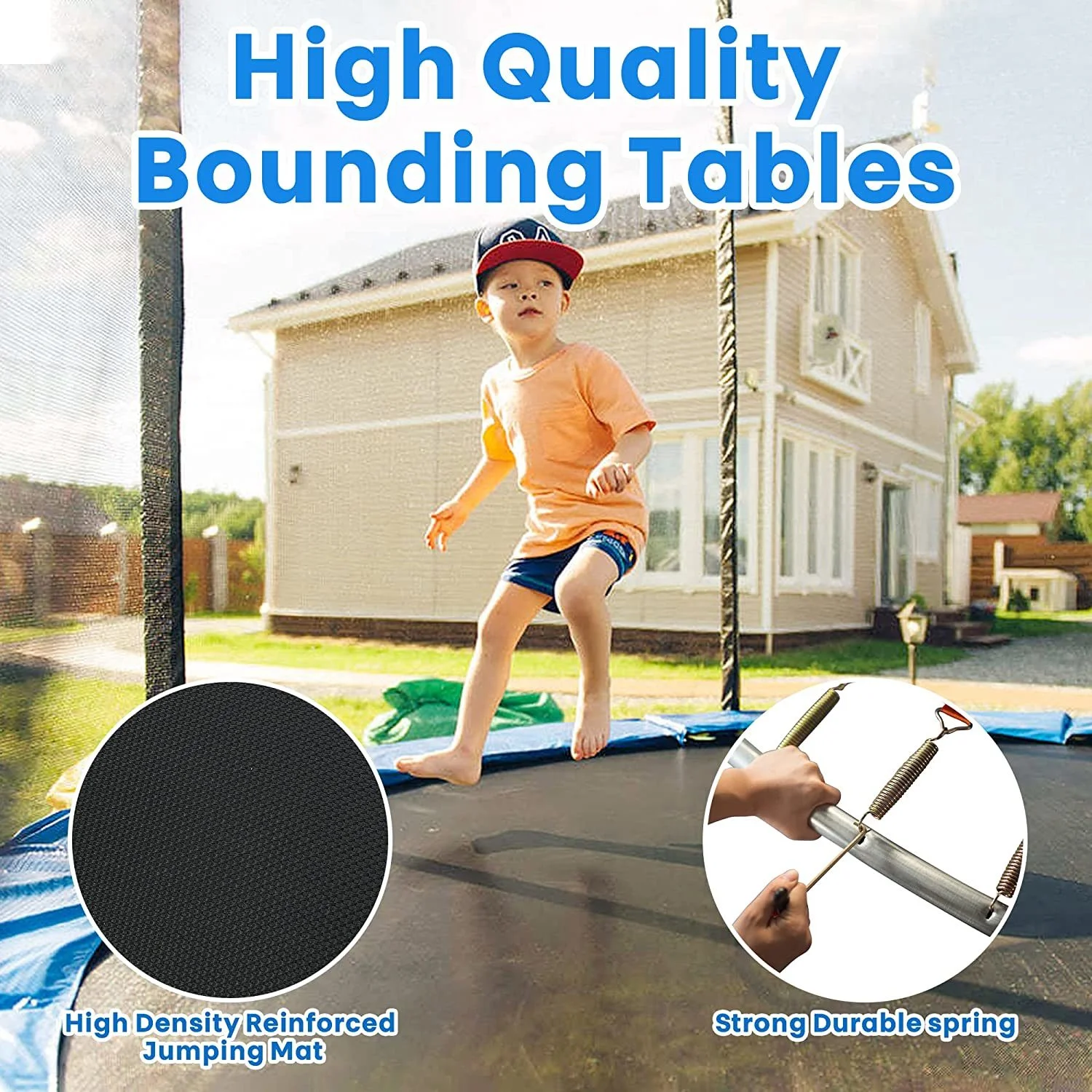 Premium 8FT Trampoline - 74.46 - Jump safely with the whole family!