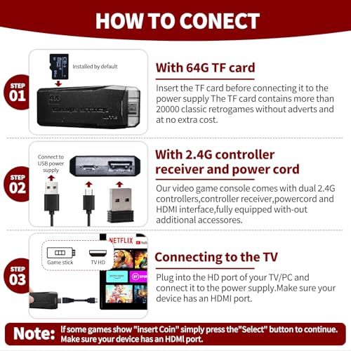 Wireless Retro Game Console, Video Game Console with Built-in 9 Emulators, 20,000+ Games, 4k Hdmi Output, and 2.4GHz Wireless Controller