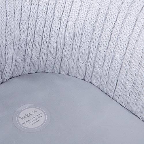 Tadpoles Cable Knit Moses Basket and Bedding Set, Grey