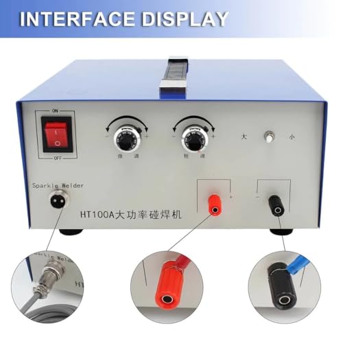 Jewelry Spot Welder, Pulse Sparkle Spot Welder 110V 100A Portable Spot Welding Machine with Foot Pedal for Gold Silver Platinum Steel