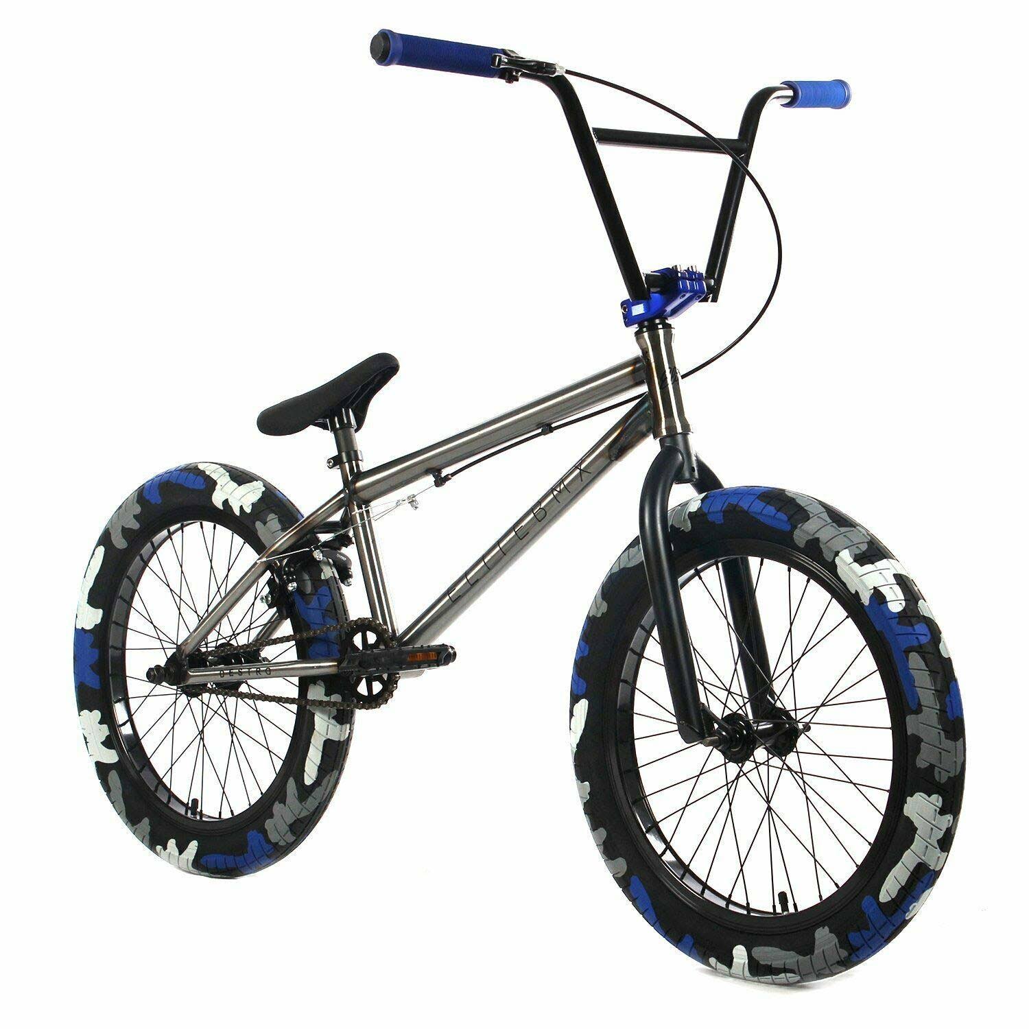 Elite BMX Bike Destro 20x22 Raw Camo Blue