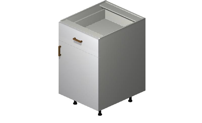 Wilora Paloma Monte Carlo Gloss White 21x22 x 34.75x22 x 24x22 1 DOOR, 1 Drawer Base Cabinet | Engineered Wood PGW-B21