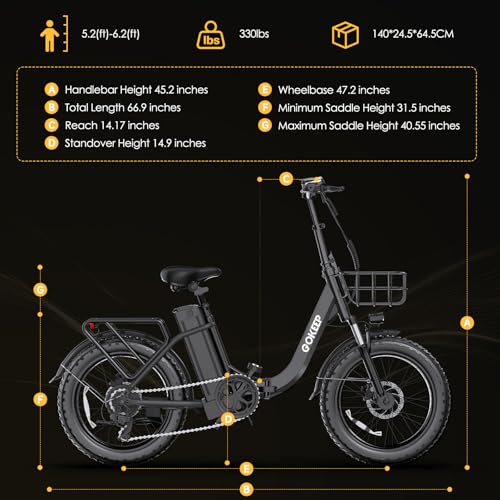 Electric Bike for Adults 20" Fat Tire,750W Motor 52V 13AH Removable Battery Max Range 35 Miles,28MPH