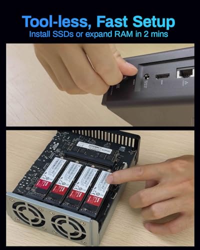 TERRAMASTER F4 SSD NAS Storage - 4Bay All SSD NAS Server N95 QuadCore CPU, 8GB DDR5 RAM, 5GbE Port