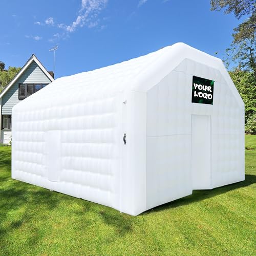 WARSUN Large Black Inflatable Nightclub 20x16.5x12Ft Inflatable Party Tent with Logo Area Inflatable Night Club Tent for Adults Wedding Birthday