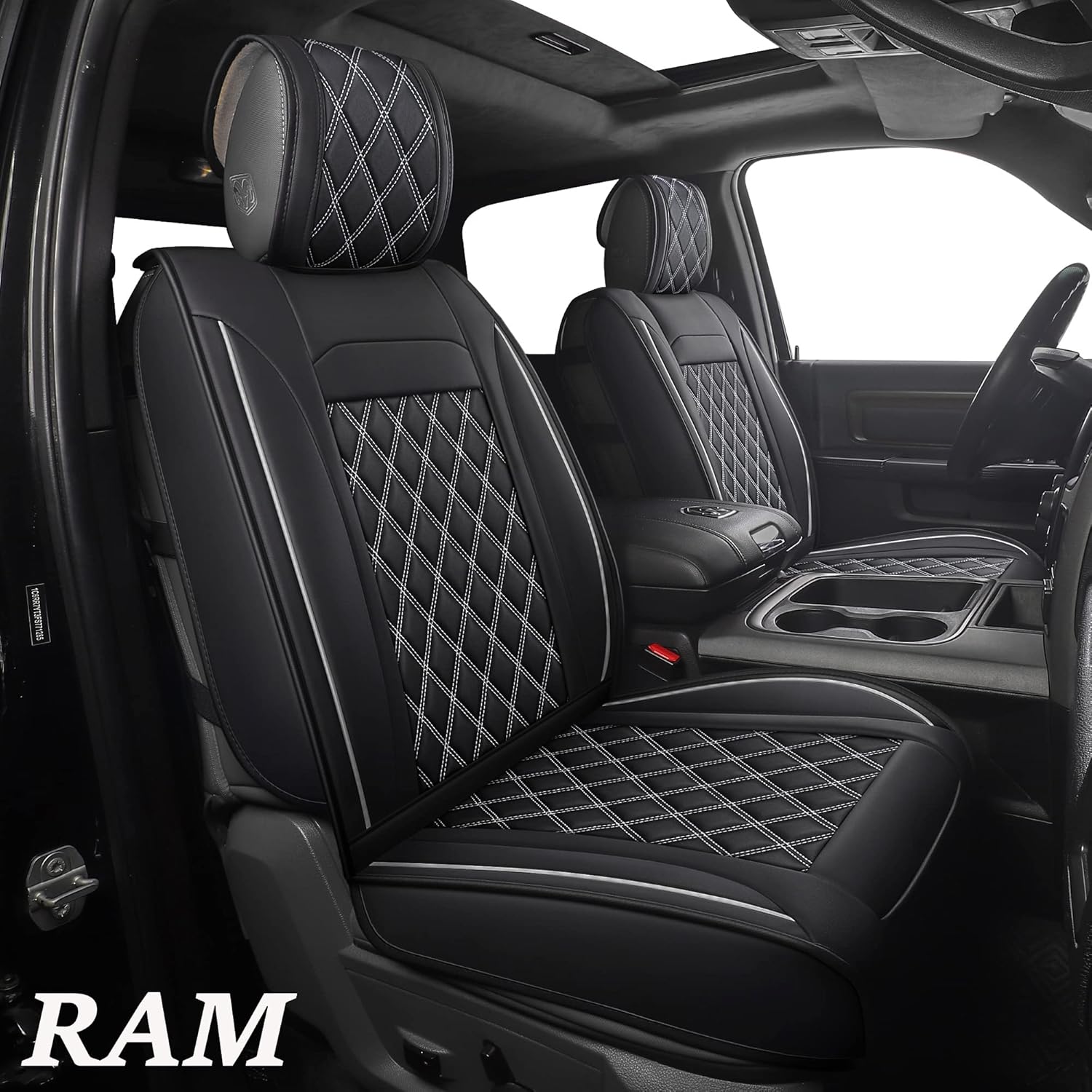JOJOBAY Car Seat Covers for Dodge Ram,Fit 2009-2022 1500/2500/3500 HD Pick-up Truck,Crew,Regular,Quad,Mega Cab