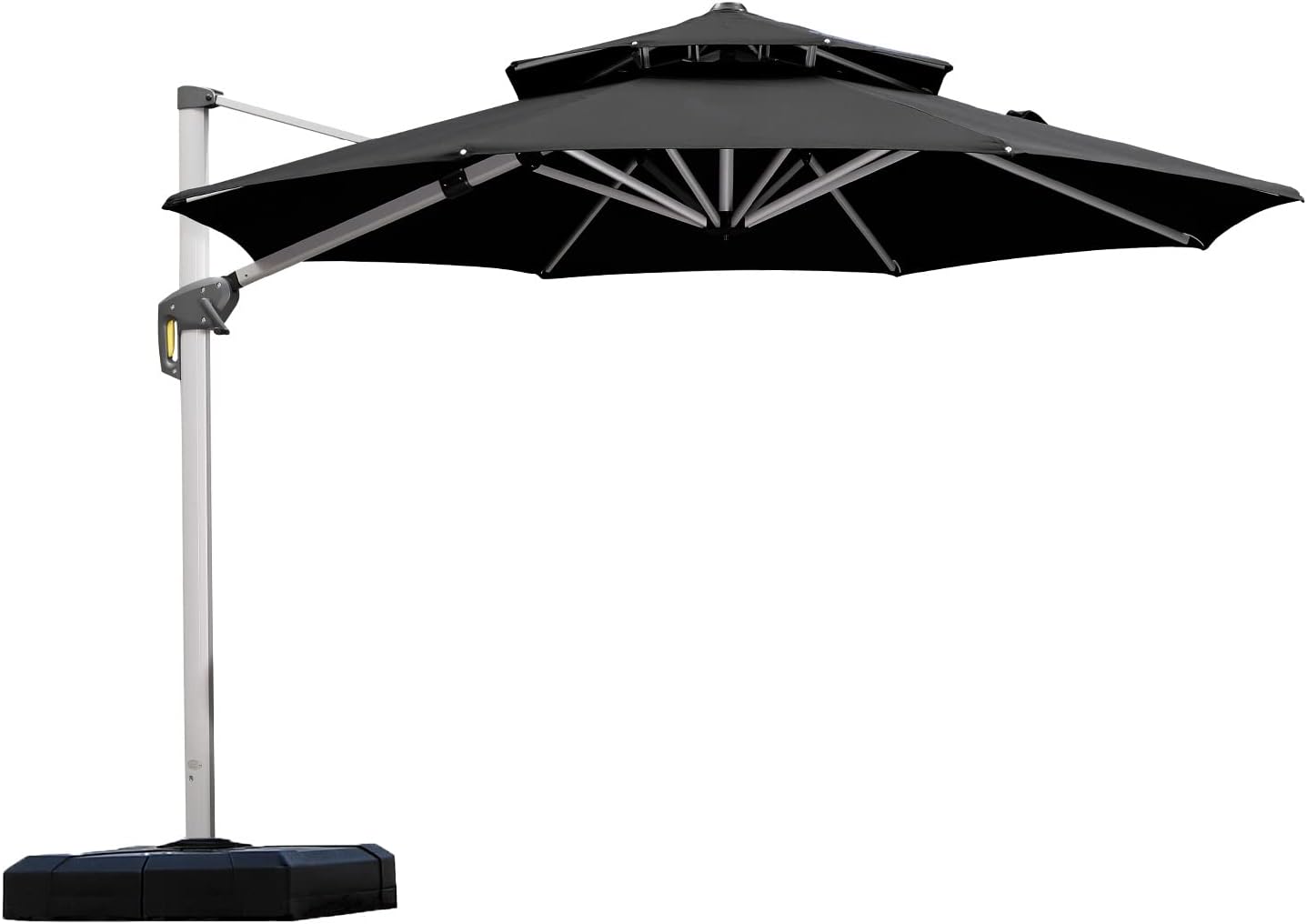 PURPLE LEAF 11 Feet Patio Umbrella Outdoor Round Umbrella Large Cantilever Umbrella Windproof Offset Umbrella Heavy Duty Sun Umbrella for Garden Deck