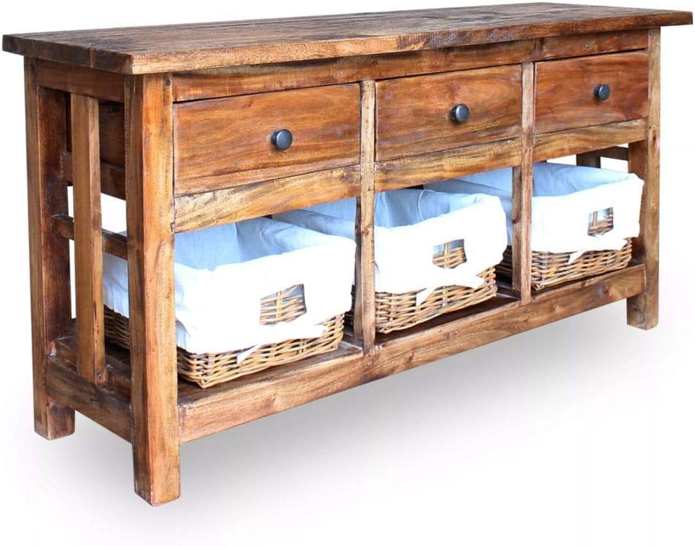 Unfade Memory Wooden Kitchen Buffet Bar Cabinet Farmhouse Sideboard with 2 Drawers Wooden Storage Cabinet 29.5x11.8x25.6