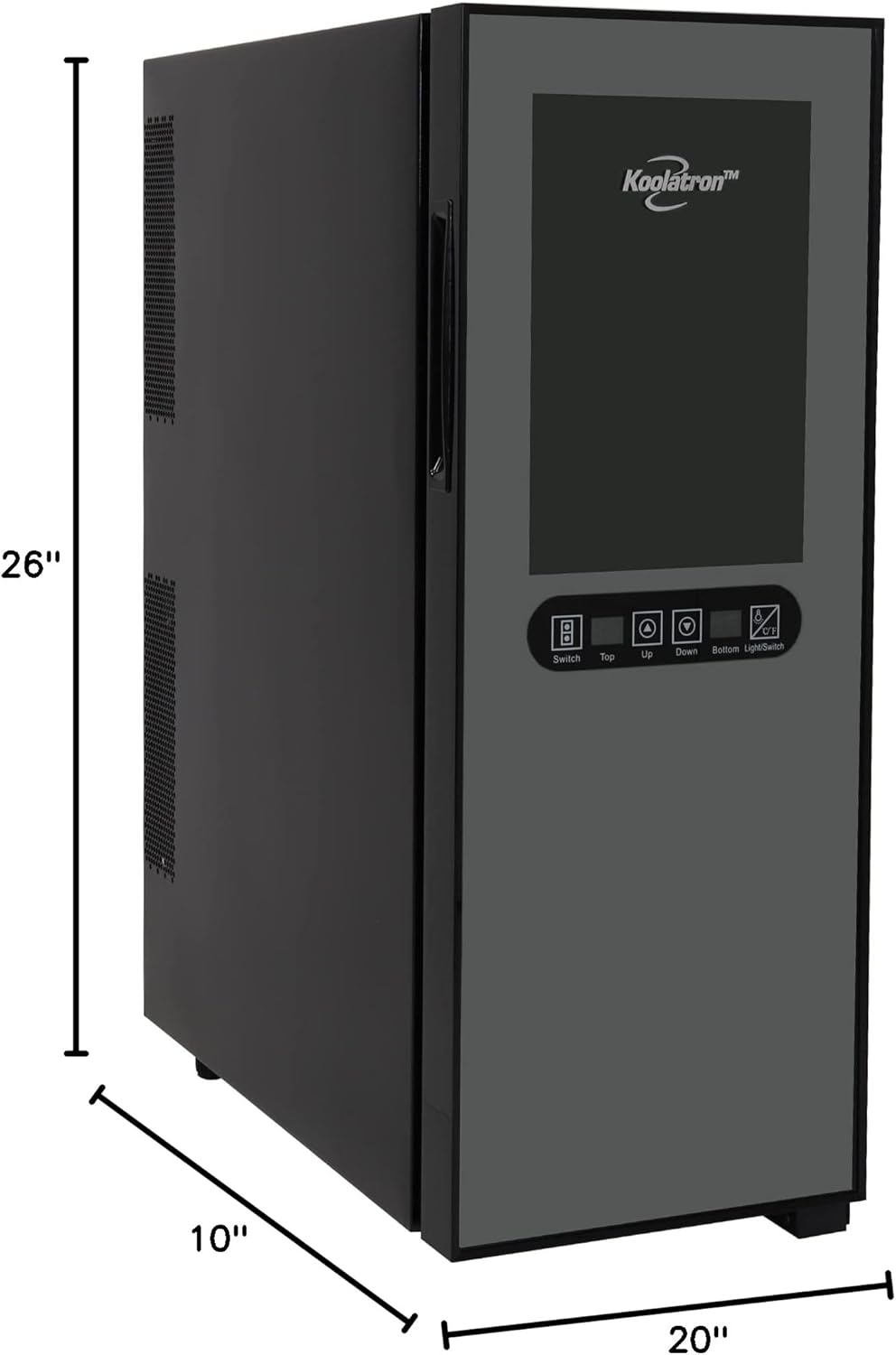 Koolatron Urban Series 12 Bottle Dual Zone Wine Cooler, Black, Thermoelectric Wine Fridge, Freestanding Wine Cellar, Red, White